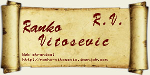 Ranko Vitošević vizit kartica